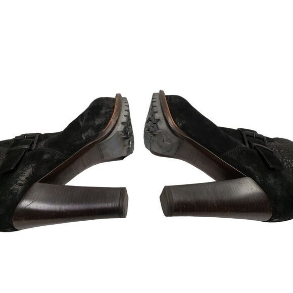 Belstaff Womens Pebbled Leather Suede Black Boots Size 36 / US 6‎ Pre-Owned - Picture 8 of 15